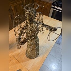 Wire Angel Figurine with Trumpet